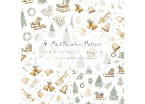 4 Pack Christmas Sleigh and Bells: A Must-Have for Festive Design Projects