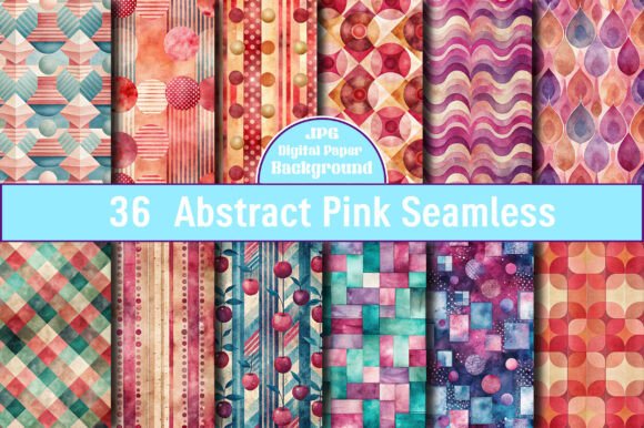 Abstract Pink Seamless Pattern Papers for Creative Projects