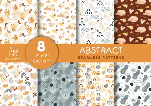 Abstract Shapes Seamless Pattern Set: A Versatile Resource for Designers and Creatives