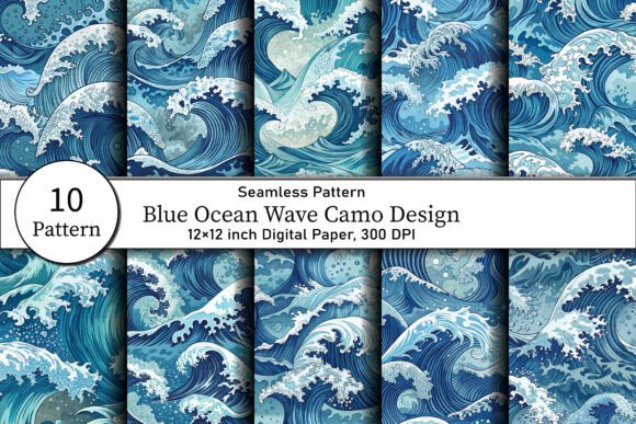 Blue Ocean Wave Camo Design – Rugged Style for Creative Projects