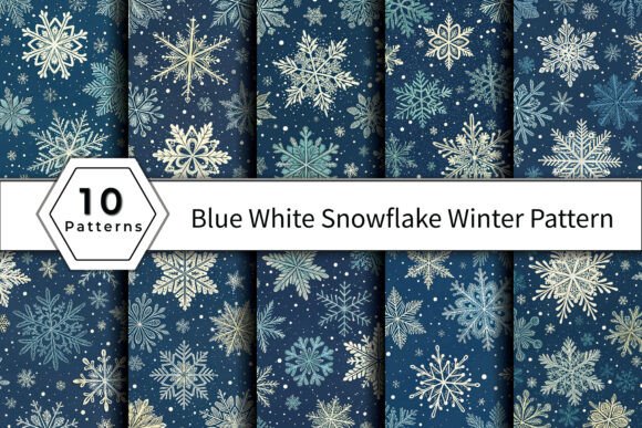 Blue White Snowflake Winter Pattern — A Versatile Design for Creative Projects