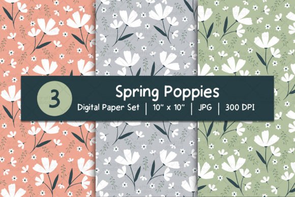 Bring a Fresh Touch of Spring with the Spring Poppies Digital Paper Set