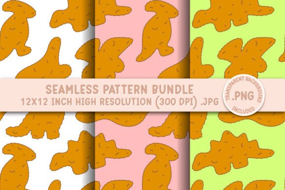 Dino Chicken Nuggets Seamless Pattern: A Fun and Practical Design for Creative Projects