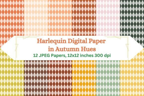 Harlequin Digital Paper in Autumn Hues