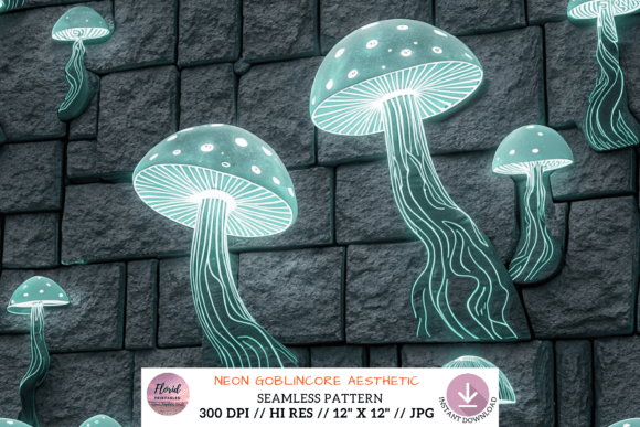 Neon Goblincore Aesthetic Pattern: A Creative Tool for Modern Designers