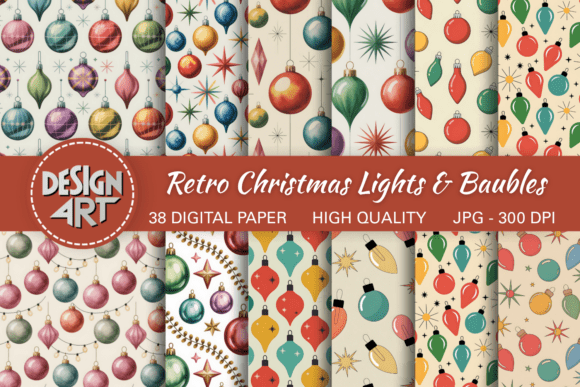 Retro Christmas Lights Baubles Pattern: A Strategic Design Tool for Nostalgic Holiday Projects