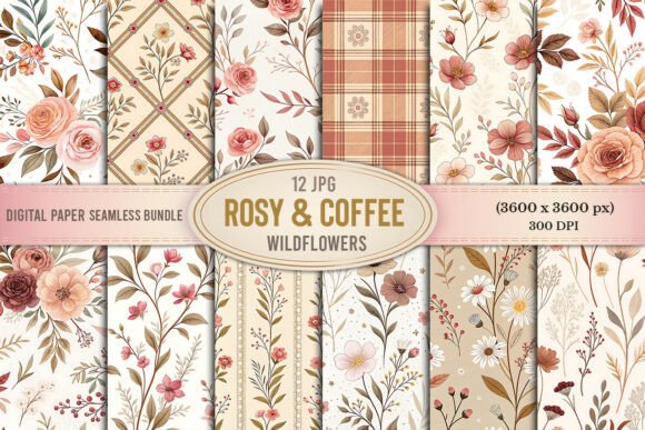 Rosy Coffee Wildflowers Seamless: A Versatile Digital Paper for Creative Projects