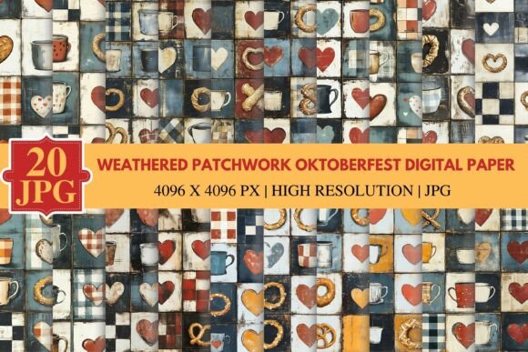 Rustic Oktoberfest Patchwork Digital Pap: A Timeless Autumn Craft Resource