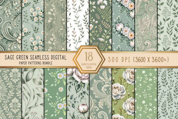 Sage Green Floral Digital Paper Bundle: A Must-Have for Creative Projects