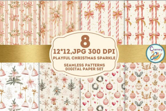 Seamless Paper Playful Christmas Sparkl