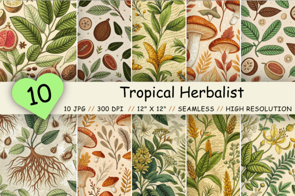 Tropical Herbalist Seamless Pattern – A Creative Design for Every Project