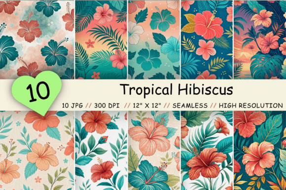 Tropical Hibiscus Bliss Seamless Pattern: Vibrant Creativity at Your Fingertips