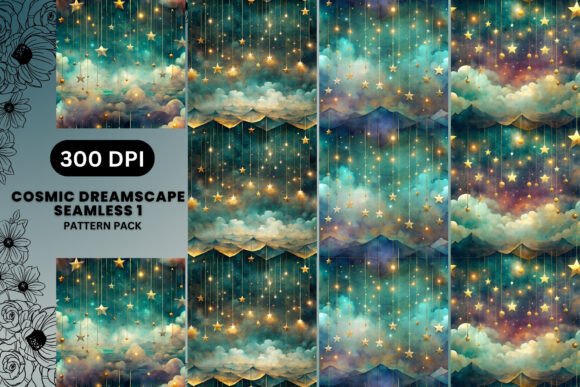 Unleash Creativity with the Cosmic Dreamscape Seamless Pattern Collection