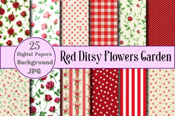 Unlocking Creativity with Red Ditsy Flowers Garden Digital Paper: A Must-Have for Modern Designers and Entrepreneurs