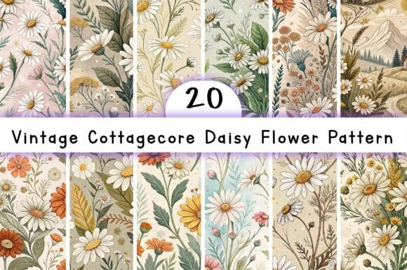 Vintage Cottagecore Daisy Flower Pattern: A Timeless Design for Modern Creativity