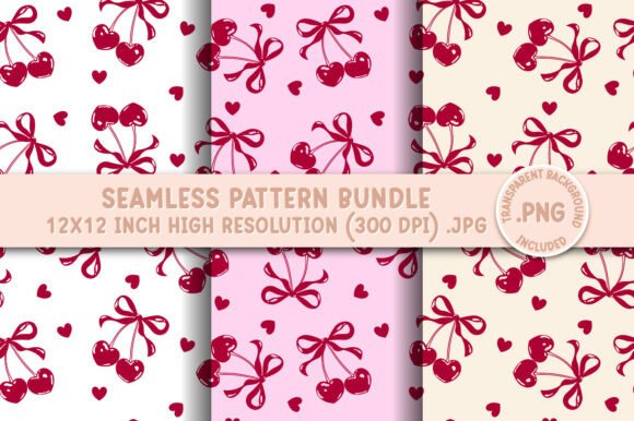 Vintage Heart Cherries Seamless Pattern: A Timeless Design for Creative Projects