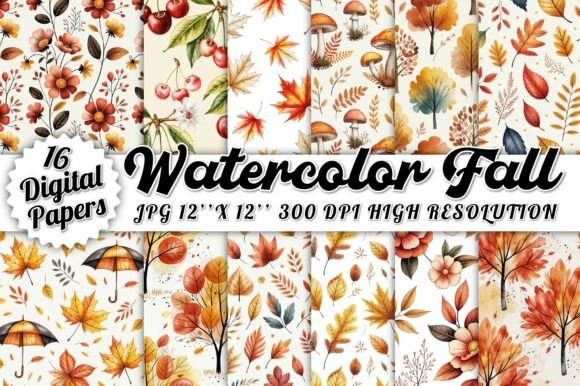 Watercolor Fall Pattern Digital Papers: A Creative Way to Embrace Autumn