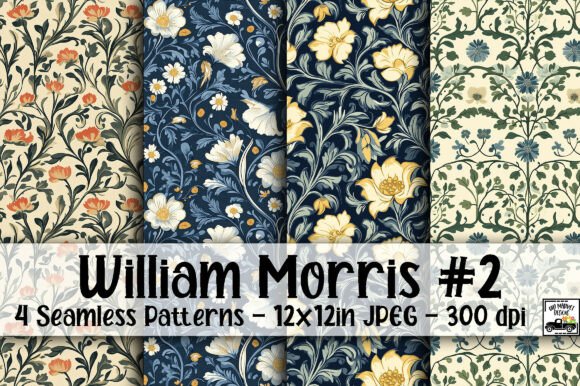 William Morris Inspired Digital Papers 2: Elevating Design with Timeless Elegance