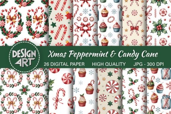 Xmas Peppermint Candy Cane Pattern